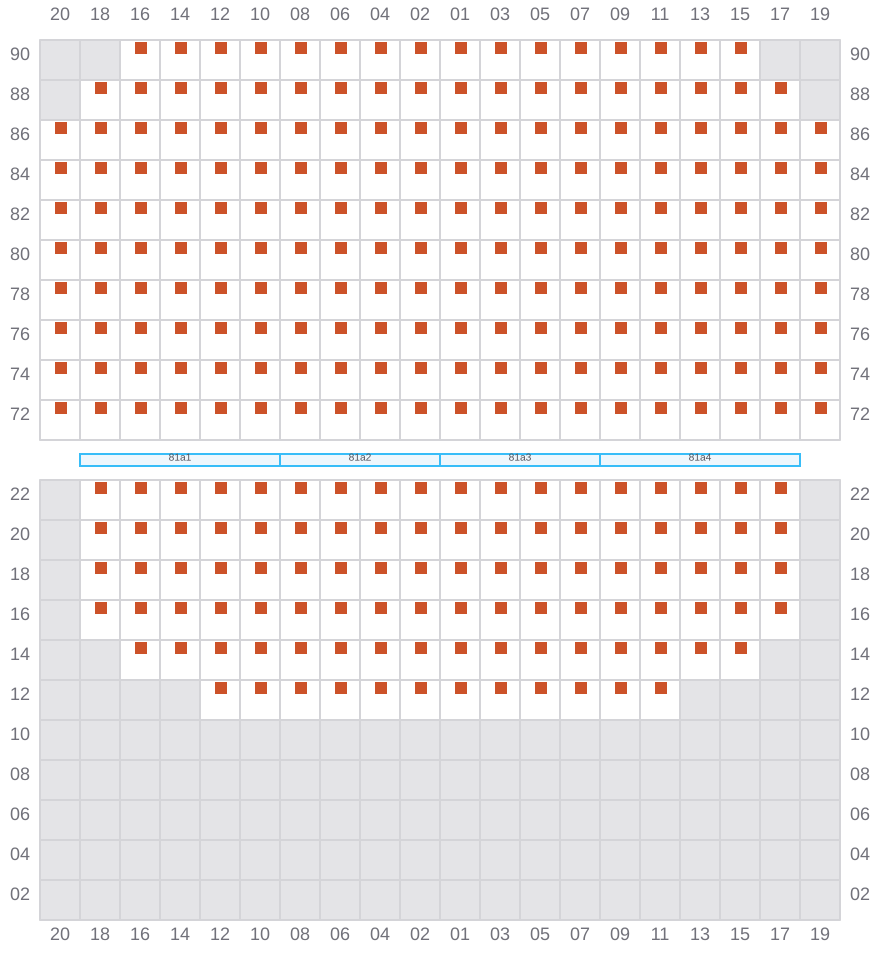 Bay 081 view and slots of YM WELCOME