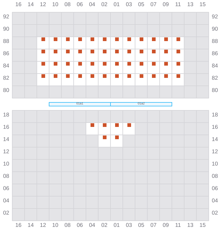 Bay 001 view and slots of COSCO HAMBURG