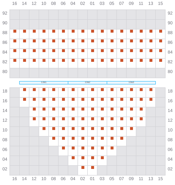 Bay 013 view and slots of COSCO HAMBURG