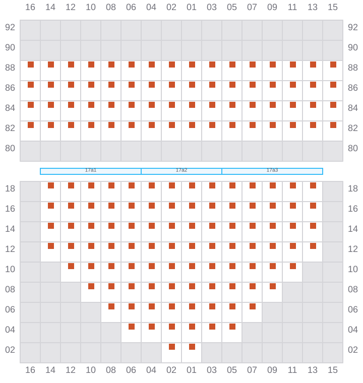 Bay 017 view and slots of COSCO HAMBURG