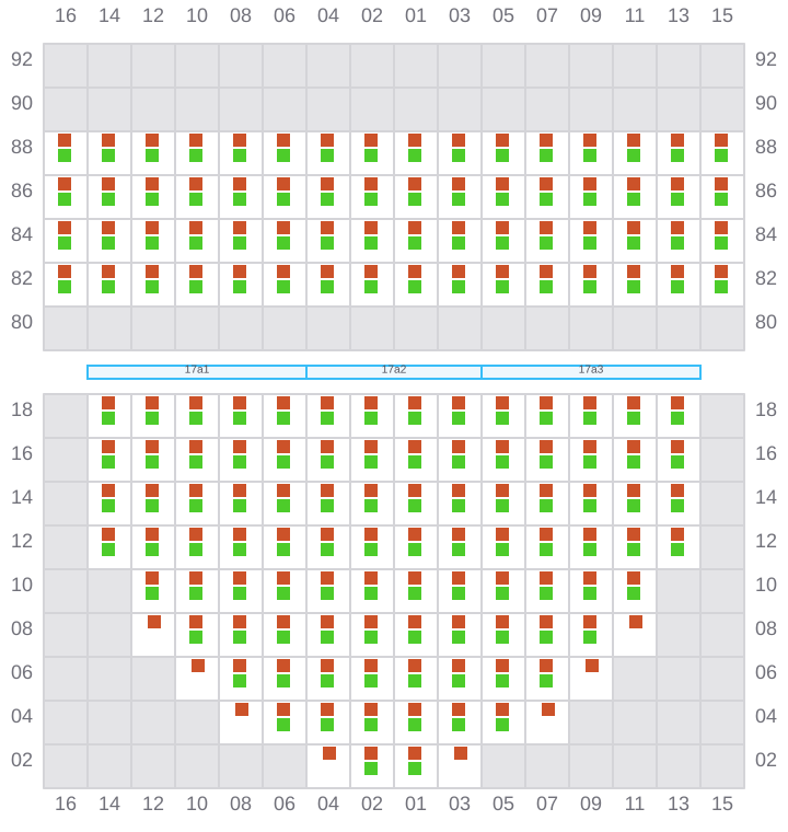 Bay 019 view and slots of COSCO HAMBURG