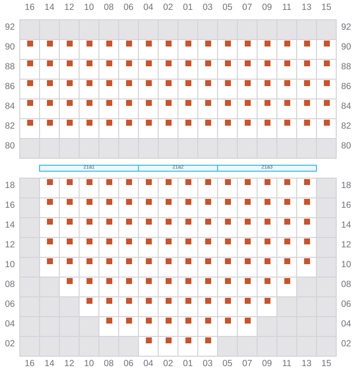 Bay 021 view and slots of COSCO HAMBURG