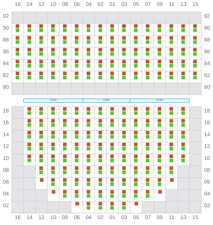 Bay 023 view and slots of COSCO HAMBURG