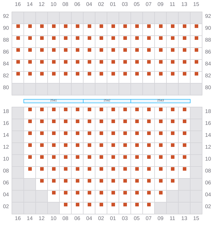 Bay 025 view and slots of COSCO HAMBURG