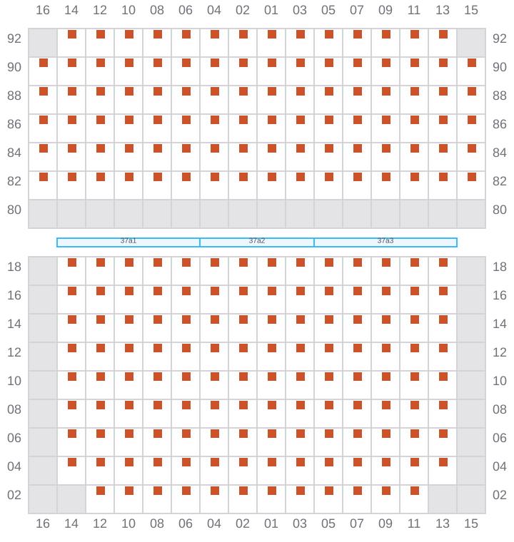 Bay 037 view and slots of COSCO HAMBURG