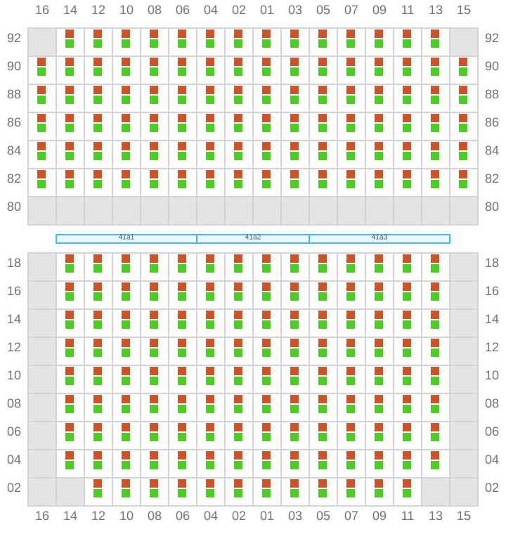 Bay 043 view and slots of COSCO HAMBURG