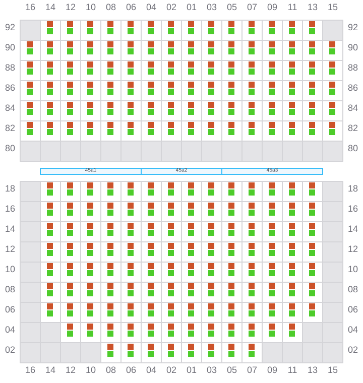 Bay 047 view and slots of COSCO HAMBURG