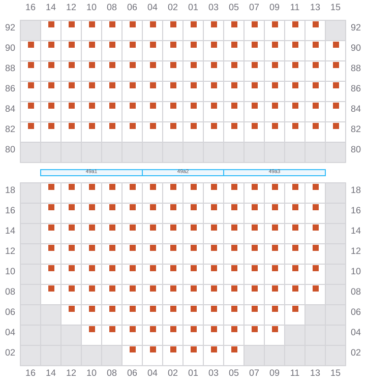 Bay 049 view and slots of COSCO HAMBURG