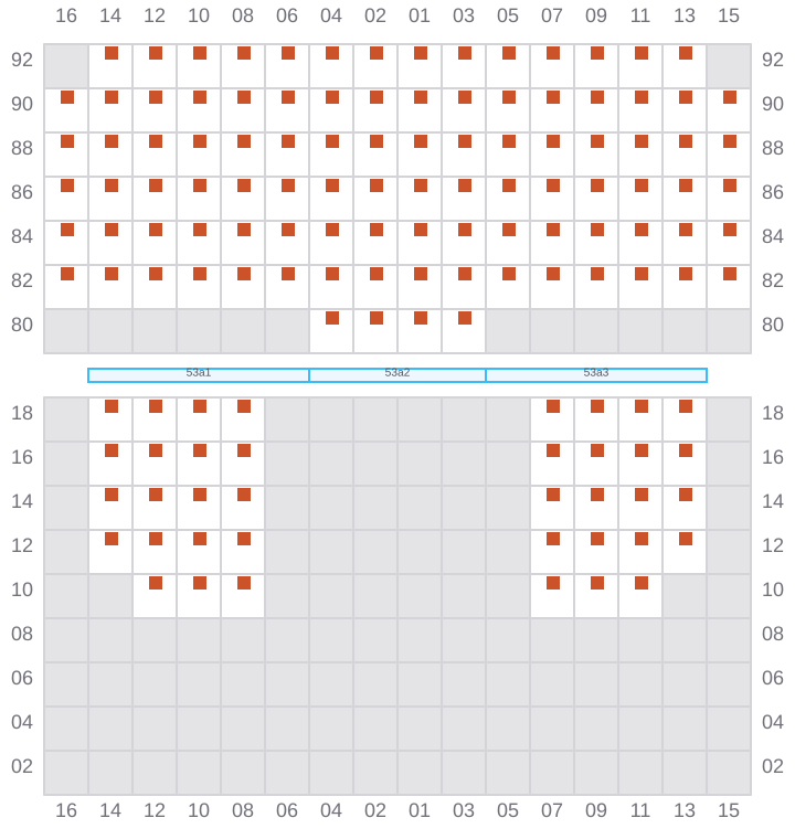 Bay 053 view and slots of COSCO HAMBURG