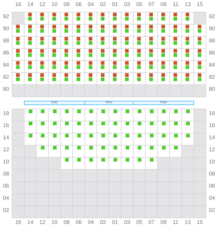 Bay 057 view and slots of COSCO HAMBURG