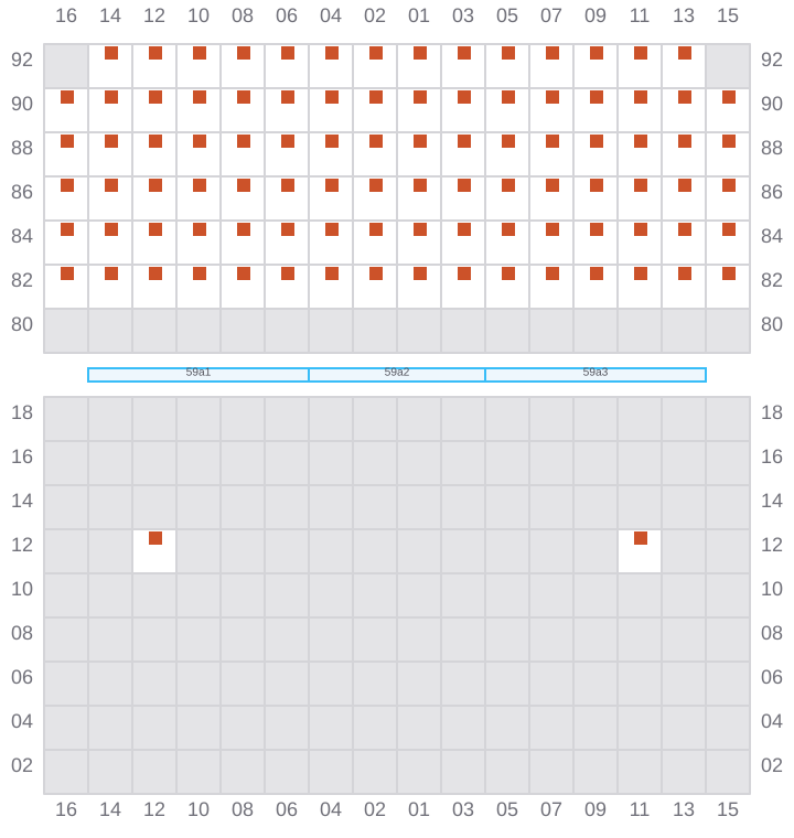 Bay 059 view and slots of COSCO HAMBURG