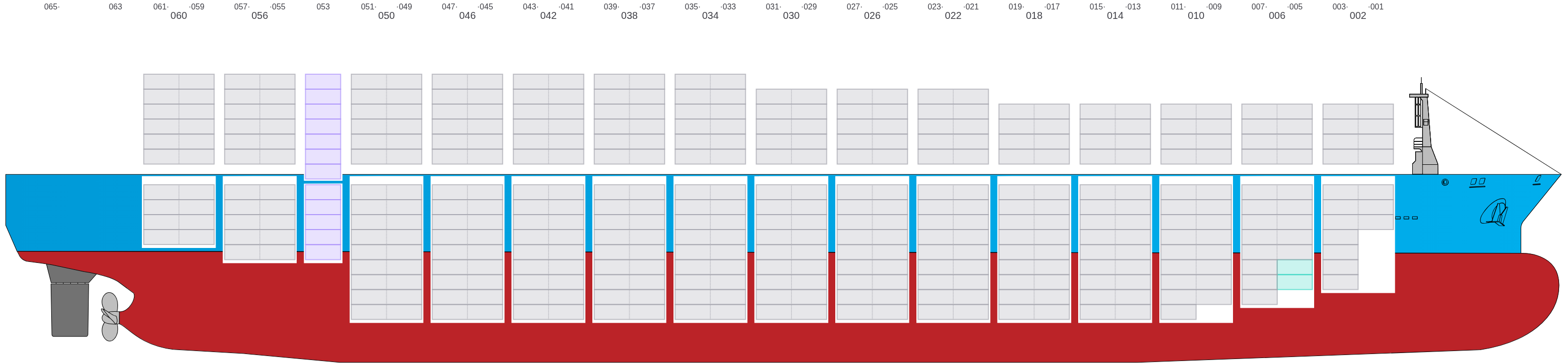 Side view of COSCO HAMBURG