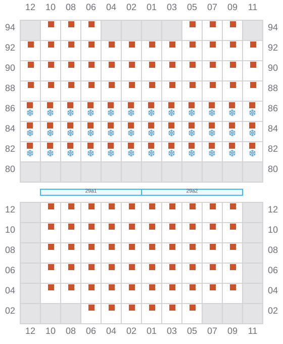Bay 031 view and slots of CMA CGM BLUE