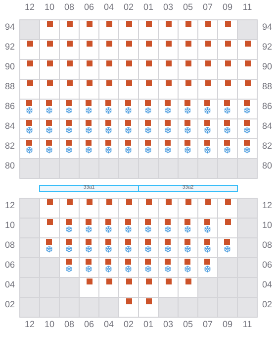 Bay 035 view and slots of CMA CGM BLUE