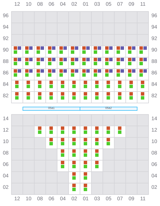 Bay 005 view and slots of INDEPENDENT SPIRIT
