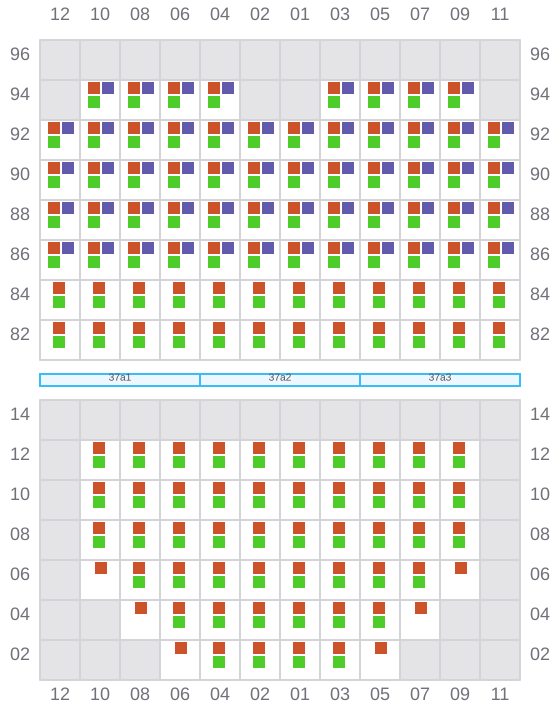 Bay 037 view and slots of INDEPENDENT SPIRIT