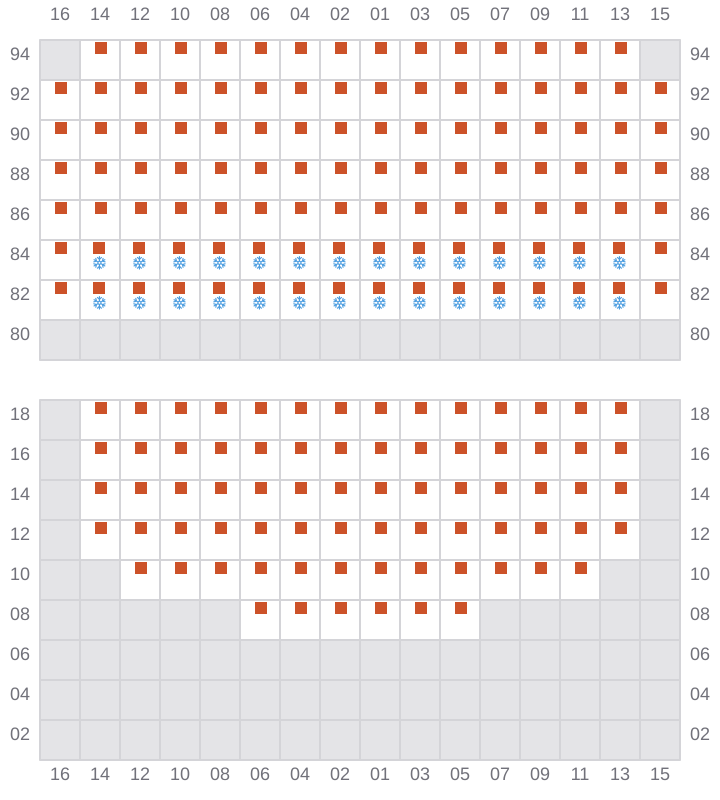 Bay 061 view and slots of MSC BARBARA