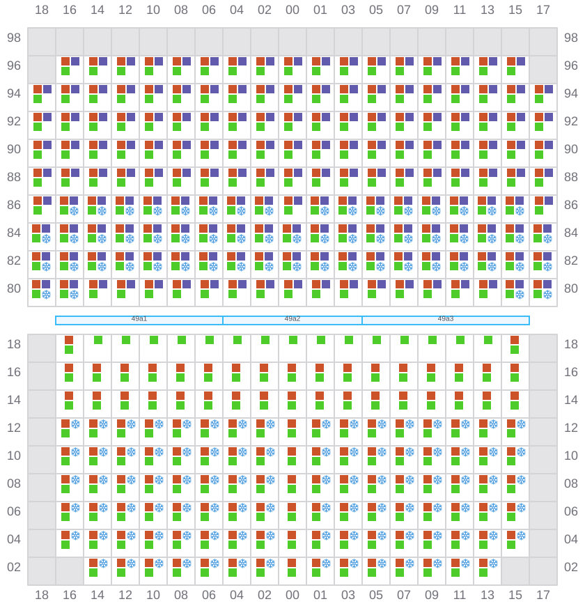 Bay 051 view and slots of MSC SOFIA PAZ