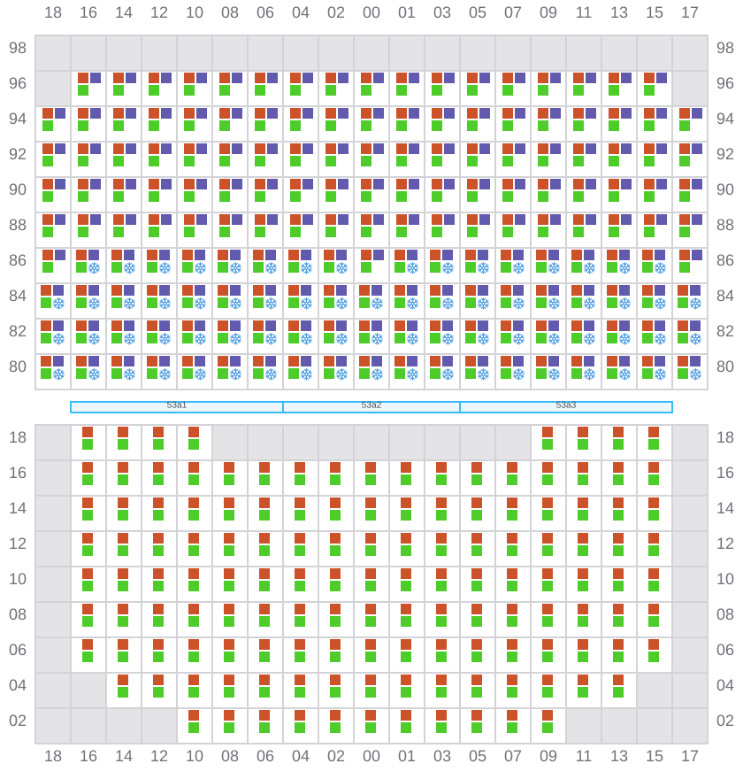 Bay 055 view and slots of MSC SOFIA PAZ