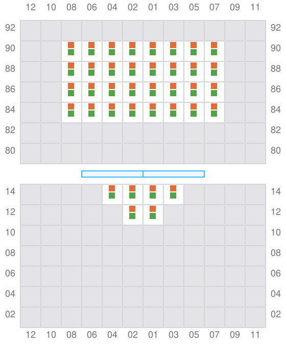 Bay 001 view and slots of CMA CGM PUERTO ANTIOQUIA