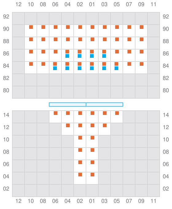 Bay 003 view and slots of CMA CGM PUERTO ANTIOQUIA