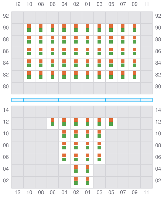 Bay 005 view and slots of CMA CGM PUERTO ANTIOQUIA