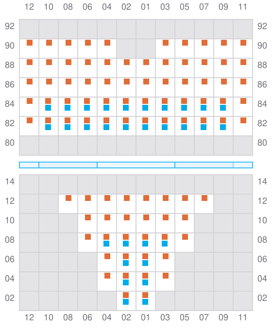 Bay 007 view and slots of CMA CGM PUERTO ANTIOQUIA