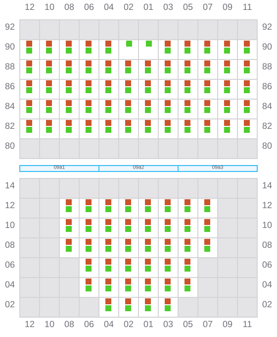 Bay 009 view and slots of CMA CGM PUERTO ANTIOQUIA