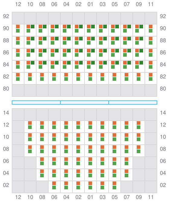 Bay 013 view and slots of CMA CGM PUERTO ANTIOQUIA