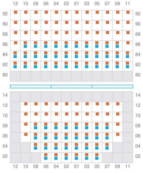 Bay 015 view and slots of CMA CGM PUERTO ANTIOQUIA