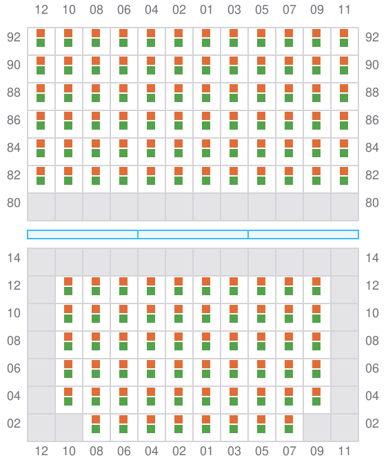 Bay 017 view and slots of CMA CGM PUERTO ANTIOQUIA