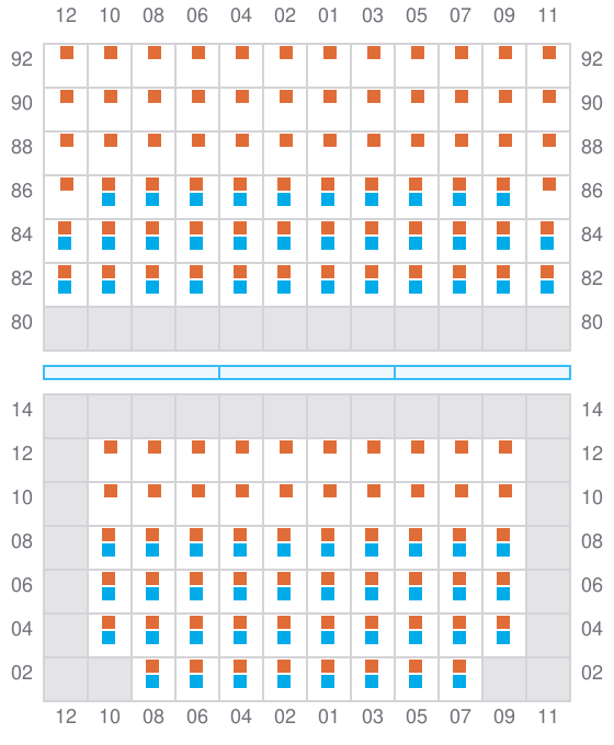 Bay 027 view and slots of CMA CGM PUERTO ANTIOQUIA