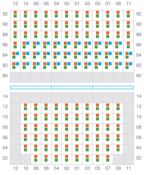 Bay 029 view and slots of CMA CGM PUERTO ANTIOQUIA