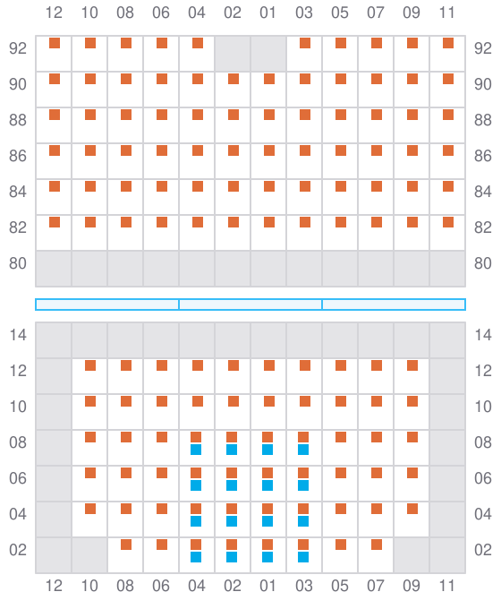 Bay 031 view and slots of CMA CGM PUERTO ANTIOQUIA