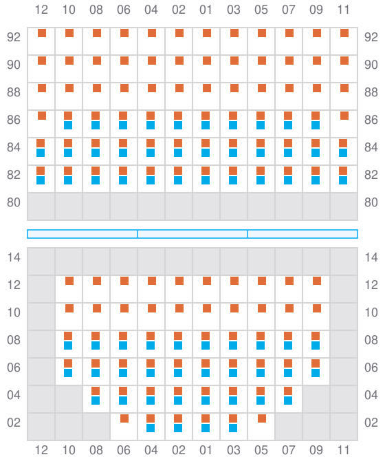 Bay 035 view and slots of CMA CGM PUERTO ANTIOQUIA